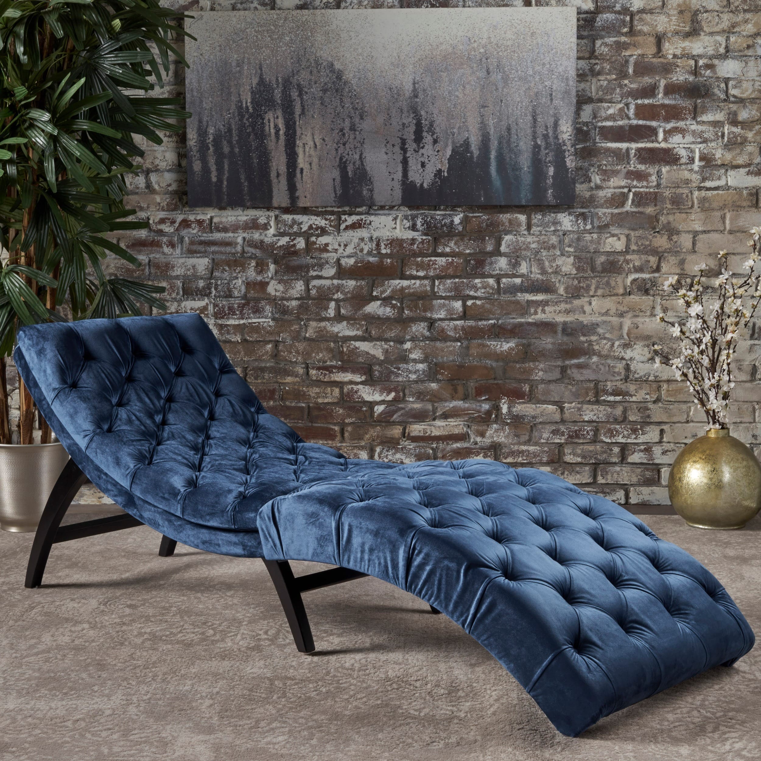 garret tufted velvet chaise lounge by christopher knight home