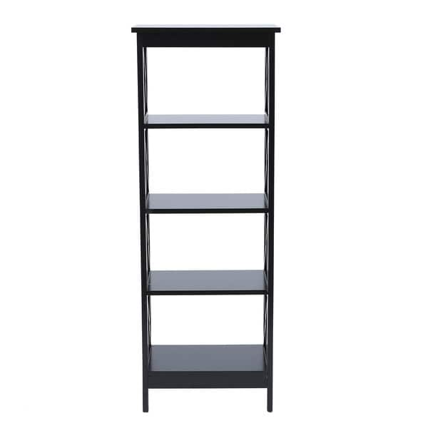 Shop Copper Grove Segeberg Black 4 Tier X Sided Bookcase On Sale