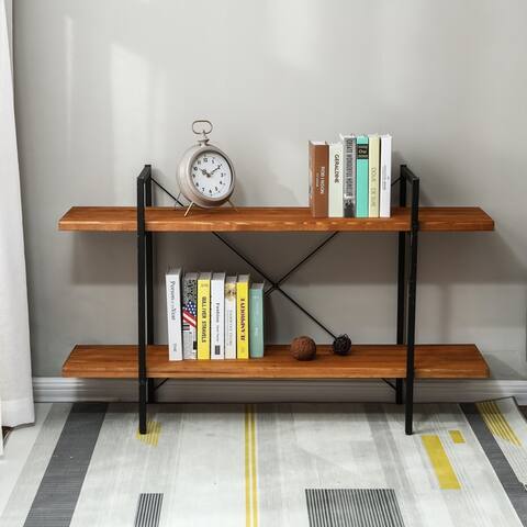 31in.H 2-Tier Wood Etagere Bookcase