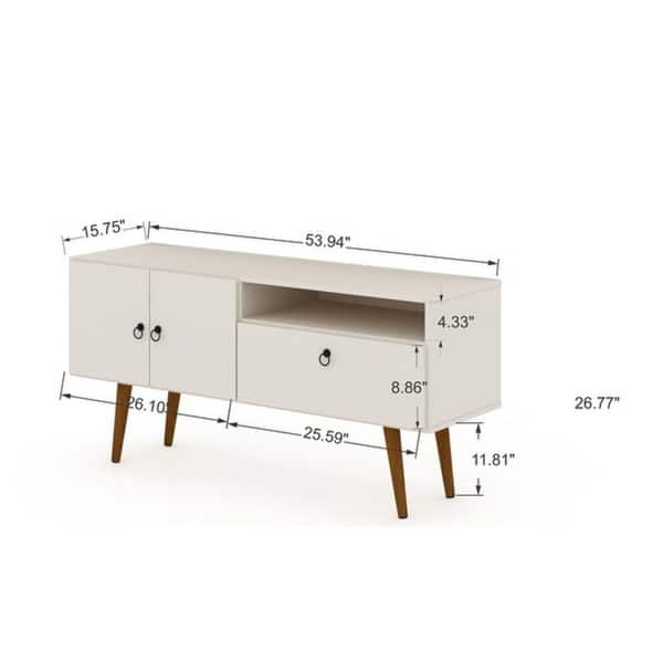 Manhattan Comfort Ladnivaara Solid Wood Leg Media Console Bed