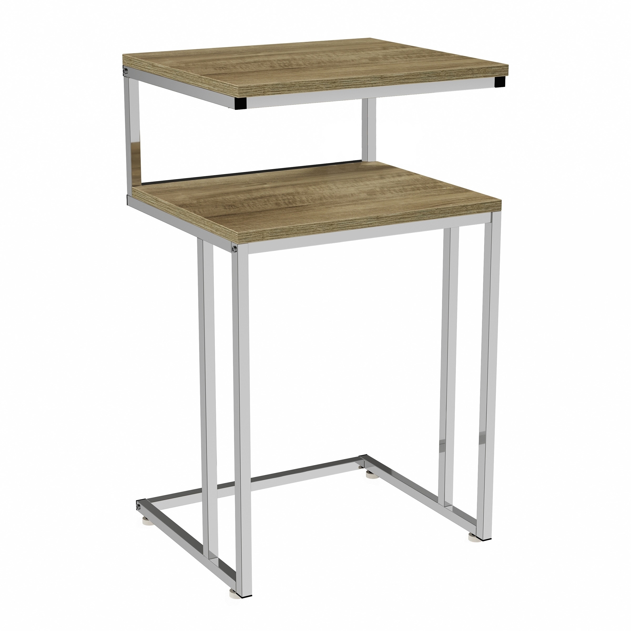 Shop Two Tier Table C Shaped Side Table With Two Shelves By