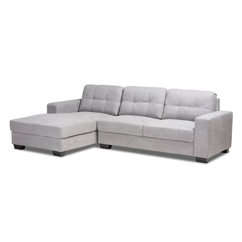 Langley Modern Upholstered Sofa - Light Grey - Left Facing
