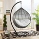 preview thumbnail 20 of 23, Iwal Teardrop Outdoor Patio Swing Chair by Havenside Home Gray White