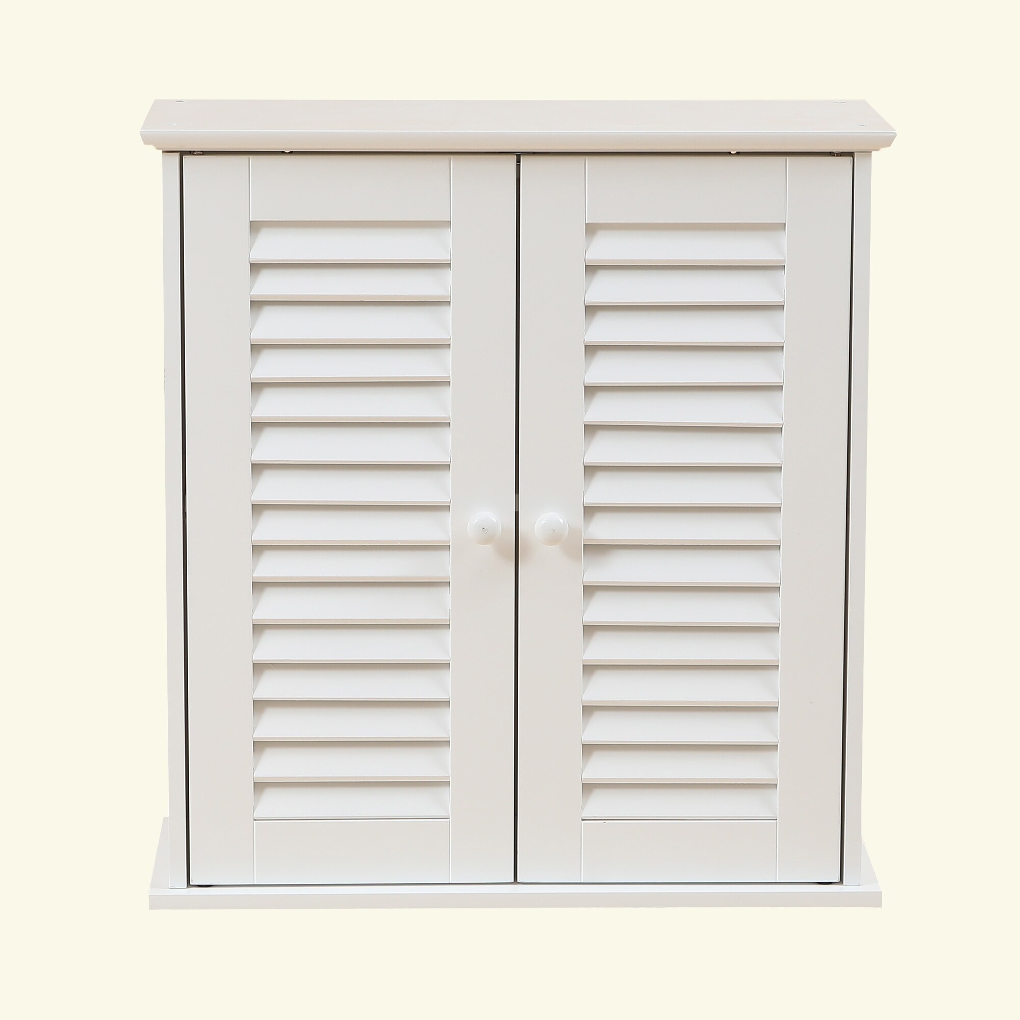 Shop Shutter Door Bathroom Wall Cabinet In White On Sale