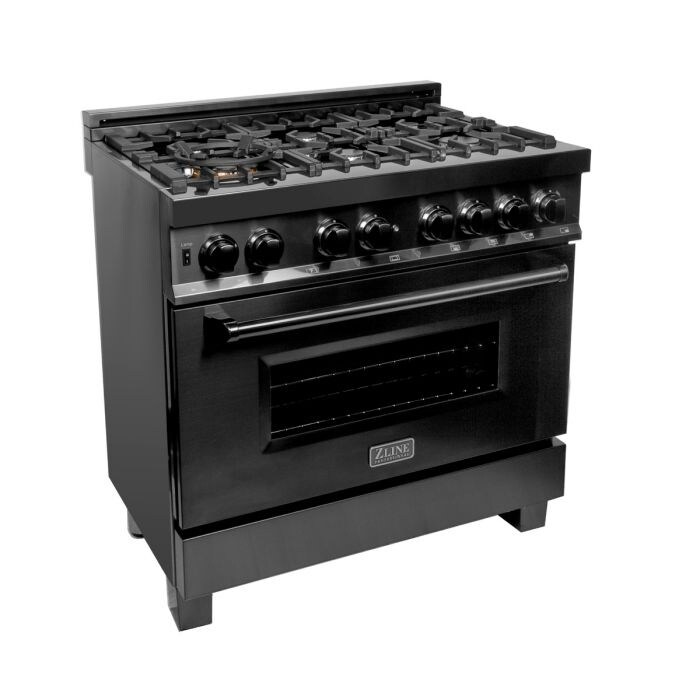 Shop Zline 36 Black Stainless 4 6 Cu Ft 6 Gas Burner Electric