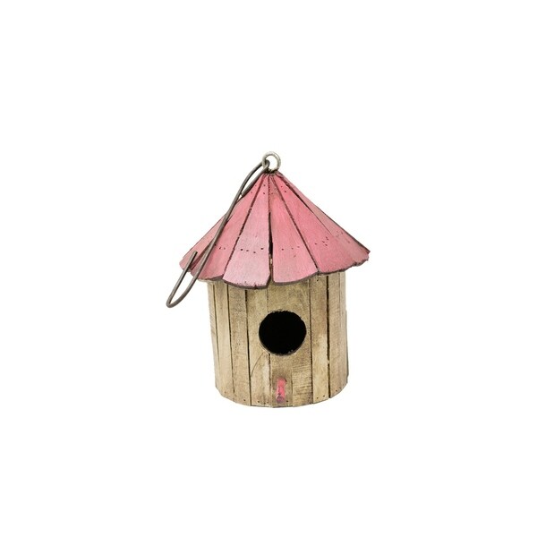 Mushroom Wooden Bird House, Mu - N/A