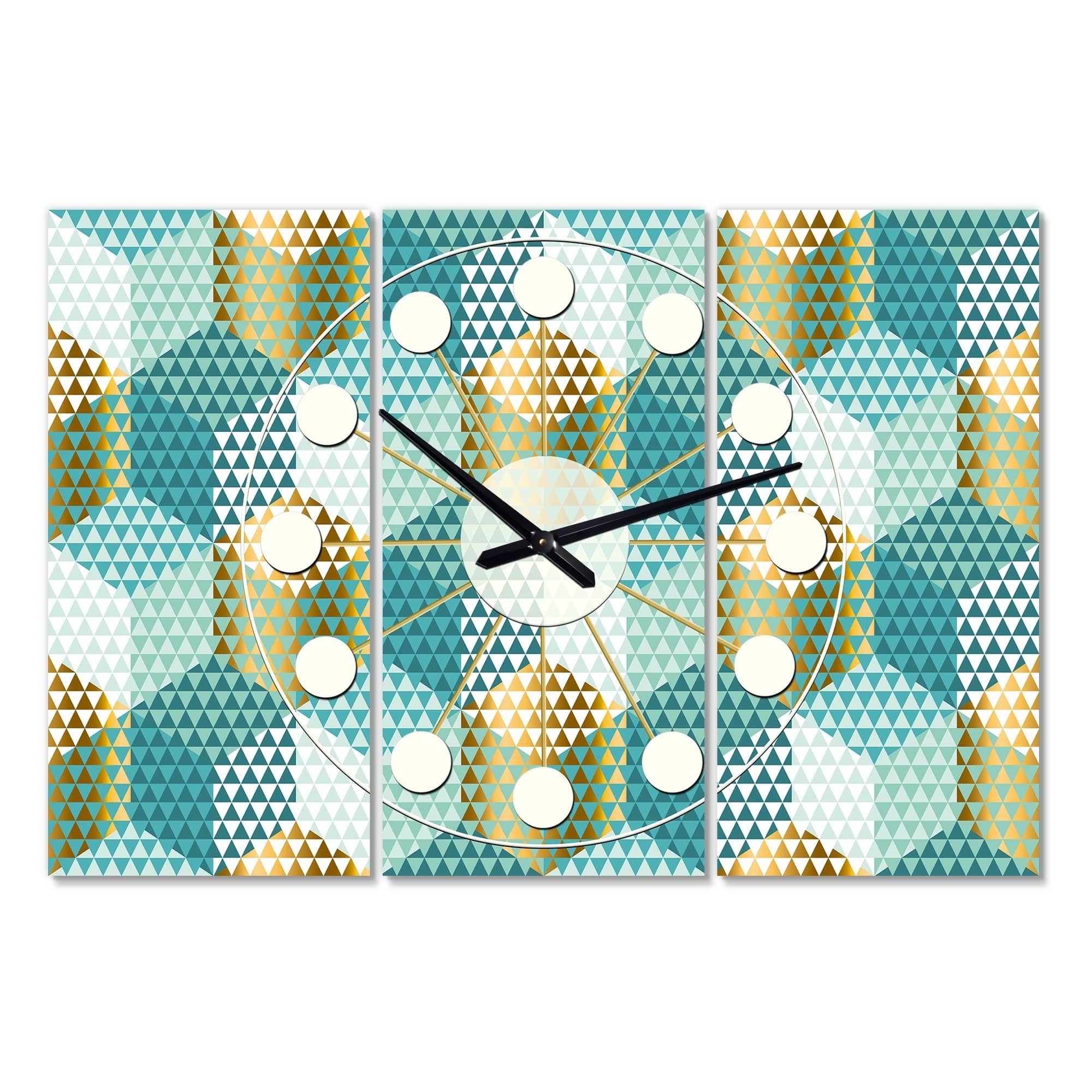 Designart 'Retro Hexagon Pattern IV' Oversized MidCentury wall clock