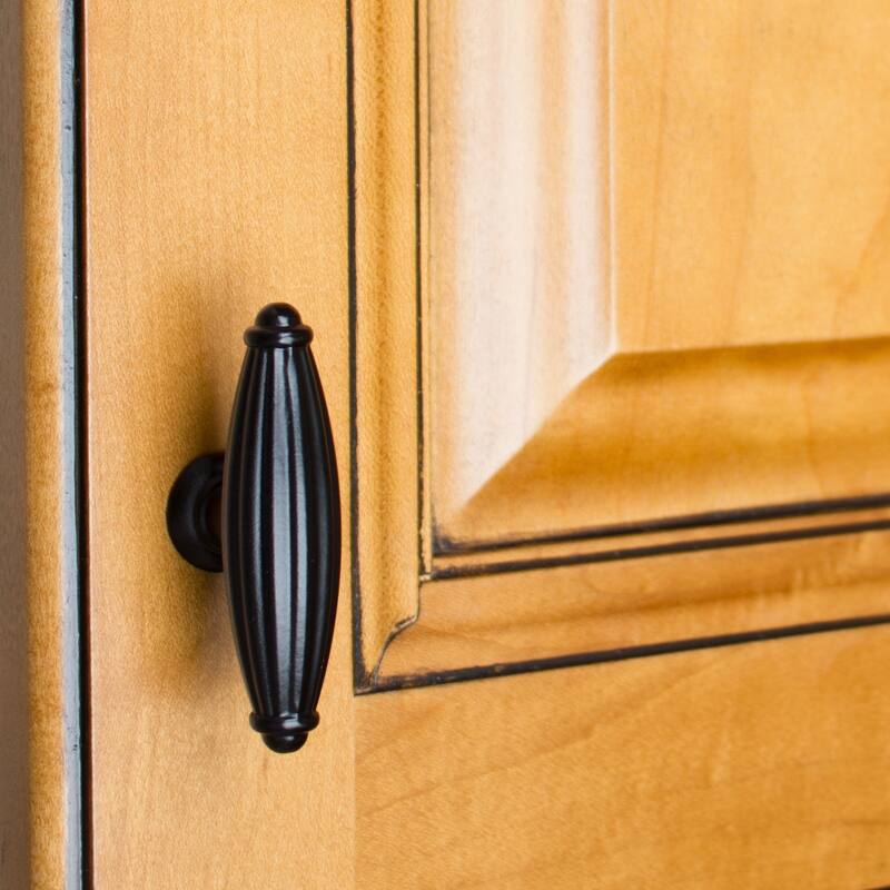 GlideRite 25-Pack 2-1/2-inch Fluted T-Knob Matte Black