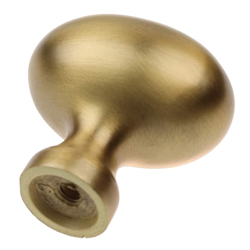 GlideRite 10-Pack 1-1/8-inch Oval Cabinet Knob Satin Gold