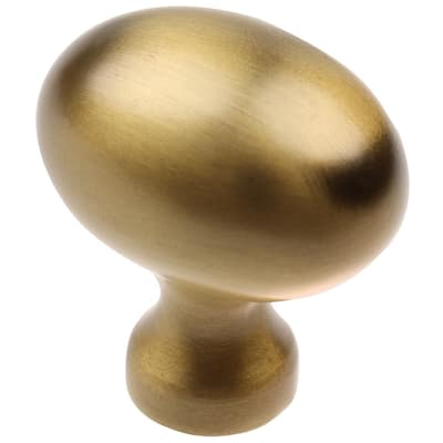 GlideRite 10-Pack 1-1/8-inch Oval Cabinet Knob Satin Gold