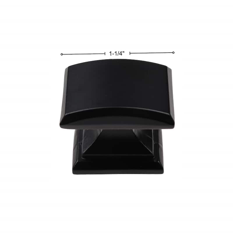 GlideRite 25-Pack 1-1/4-inch Domed Square Cabinet Knob Matte Black