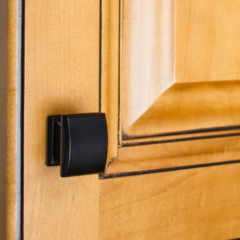 GlideRite 25-Pack 1-1/4-inch Domed Square Cabinet Knob Matte Black