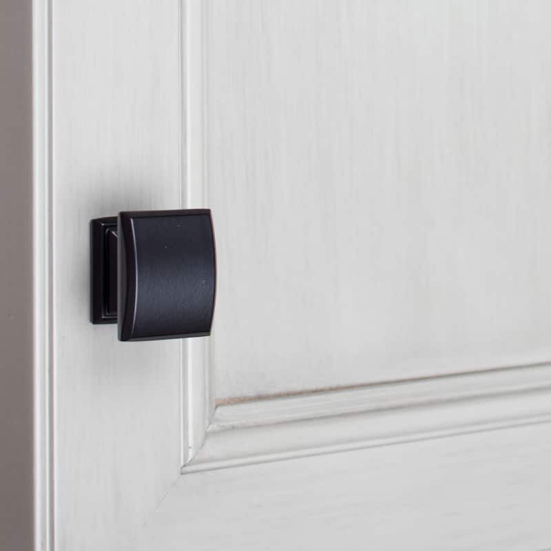 GlideRite 25-Pack 1-1/4-inch Domed Square Cabinet Knob Matte Black