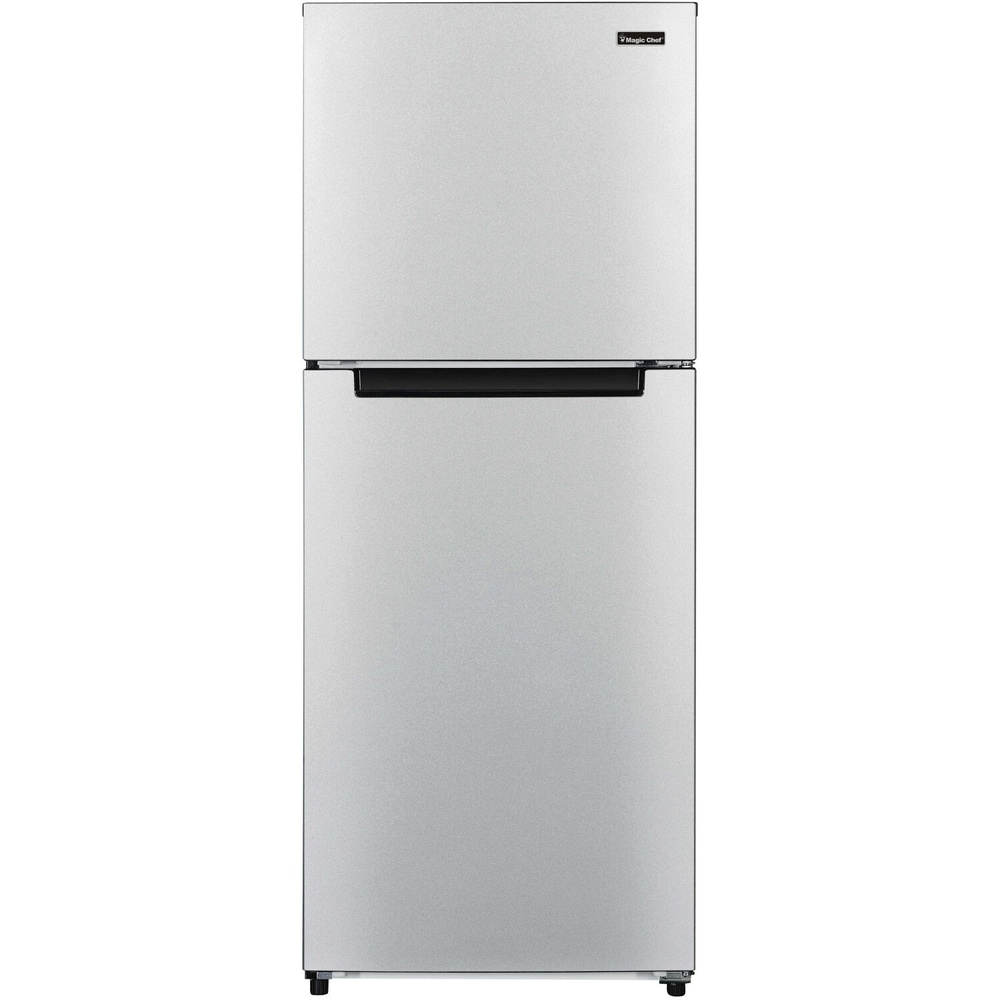Magic Chef  Energy Star 10.1-Cu. Ft. Refrigerator with Top-Mount Freezer in Platinum Steel / Black