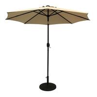 Sun-Ray 9' Round Solar Lighted Umbrella - Steel - 8Rib
