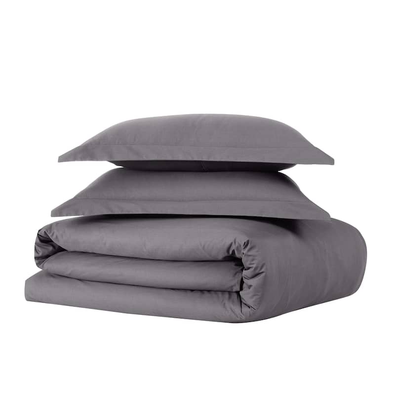 Brooklyn Loom Tight-Weave Cotton Percale Duvet Set