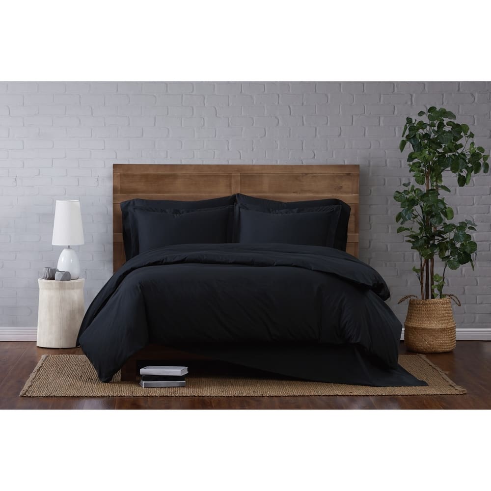 Brooklyn Loom Tight-Weave Cotton Percale Duvet Set