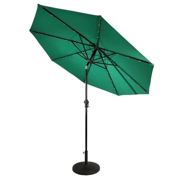 Shop Black Friday Deals On Sun Ray 9 Round Solar Lighted Umbrella W Olefin Canopy Aluminum Overstock 28736782