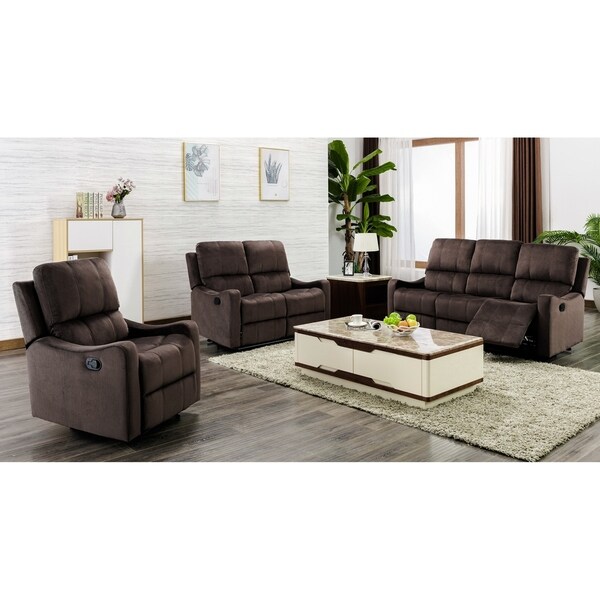 Shop Troxler 2 Piece Suede Reclining Living Room Set  Free Shipping Today  Overstock  28736968