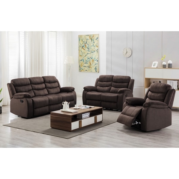 Shop Medved 2 Piece Suede Reclining Living Room Set  Free Shipping Today  Overstock  28736970