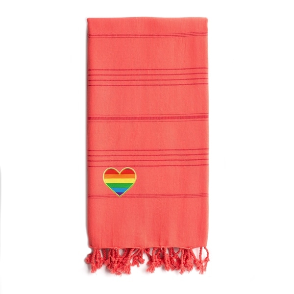 Authentic Hotel And Spa 100 Turkish Cotton Summer Fun Cheerful Rainbow Heart Pestemal Beach Towel On Sale Overstock 28737878