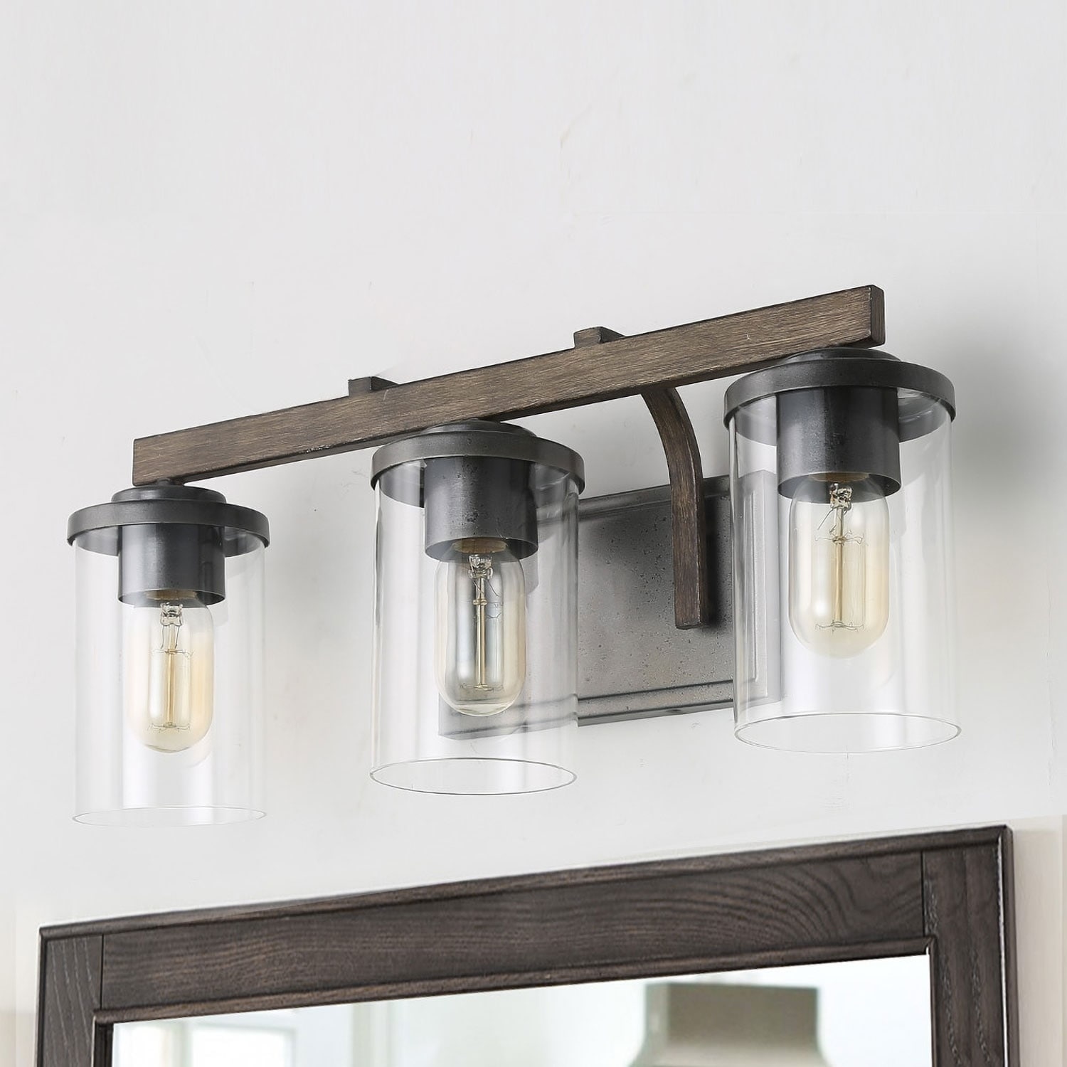 3 Light Rustic Bath Vanity Fixture Wall Sconces Lights Metallic 3 Light Rustic Bath Vanity Fixture Wall Sconces Lights Metallic