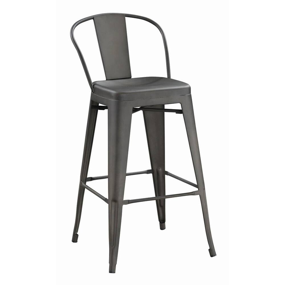 Sveta Contemporary Dark Bronze Bar Stools (Set of 2)