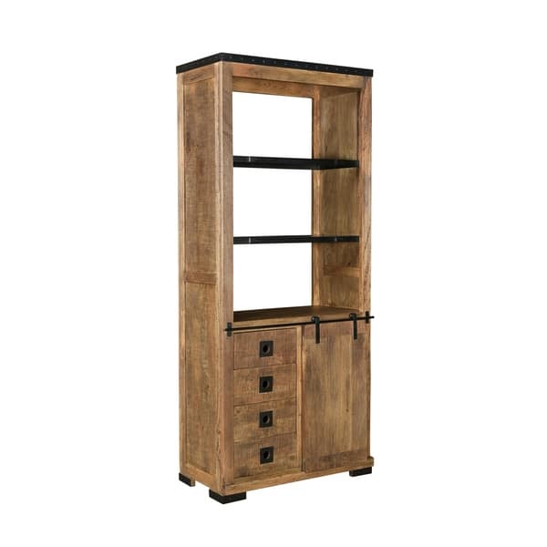 slide 4 of 10, Cabrini Modern Industrial Mango Wood Bookcase by Christopher Knight Home - 35.50"W x 18.50"D x 83.00"H