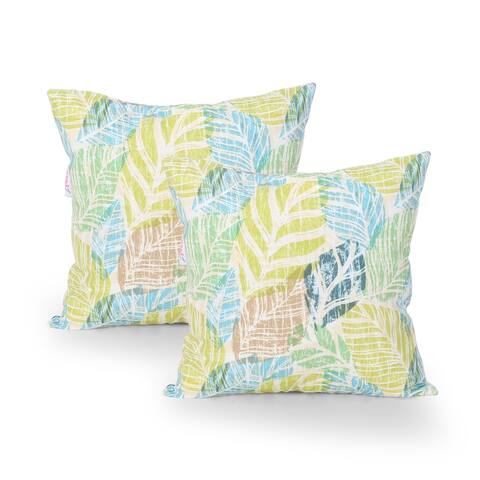 Lafayette Outdoor Modern Water Resistant Fabric Square Pillow (Set of 2) by Christopher Knight Home