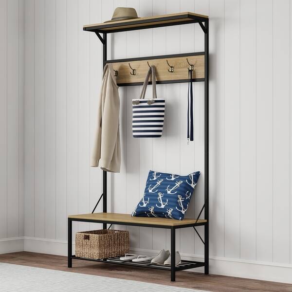 Shop Carbon Loft Kreais Entryway Hall Tree With Storage Bench