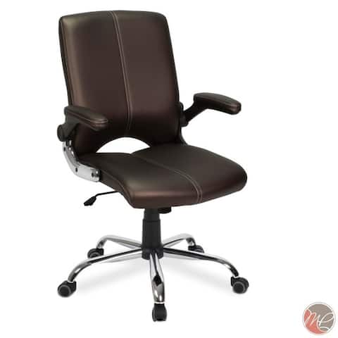 VERSA Stylish Swivel Office Chair COFFEE Desk Chair w/ Adjustable Armrest