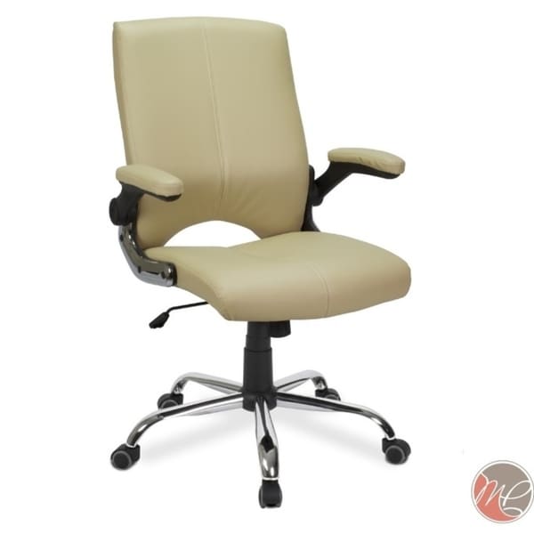 VERSA Stylish Swivel Office Chair CAPPUCCINO Desk Chair w/ Adjustable Armrest