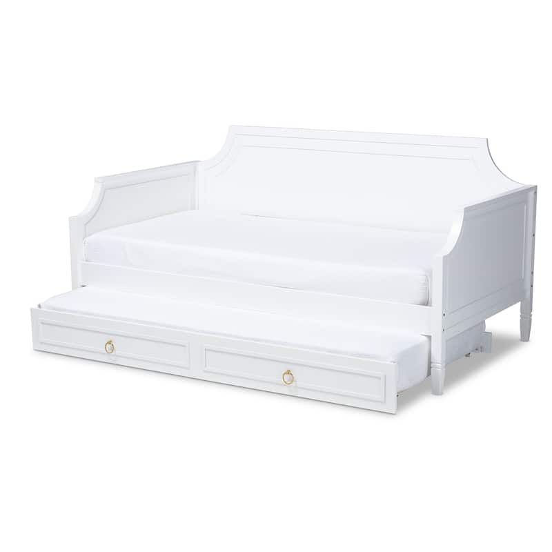 Mariana Classic and Traditional Wood Daybed with Trundle