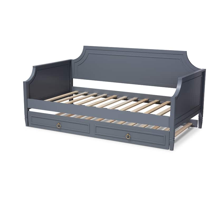 Mariana Classic and Traditional Wood Daybed with Trundle