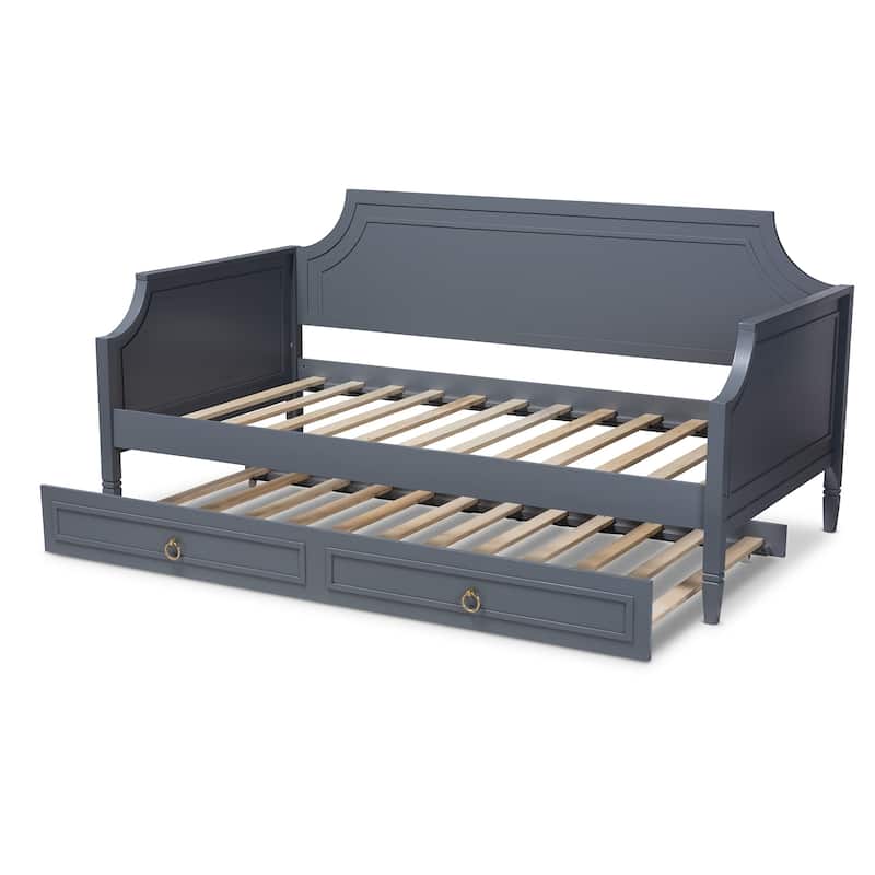 Mariana Classic and Traditional Wood Daybed with Trundle