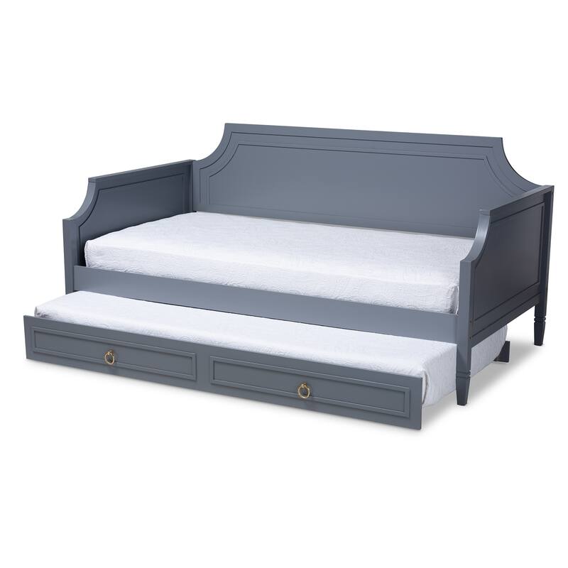 Mariana Classic and Traditional Wood Daybed with Trundle
