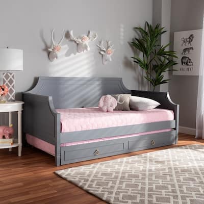 Mariana Classic and Traditional Wood Daybed with Trundle