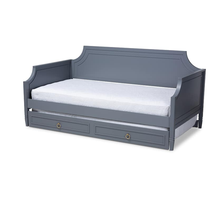 Mariana Classic and Traditional Wood Daybed with Trundle