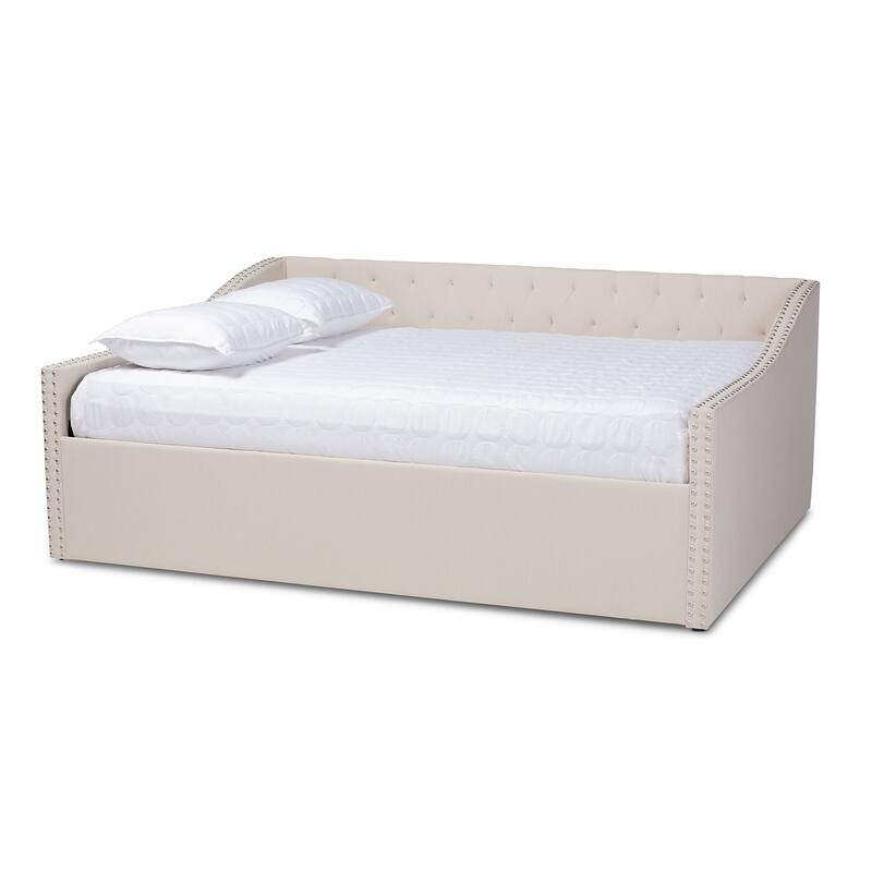 Haylie Modern and Contemporary Upholstered Daybed - Beige - Queen