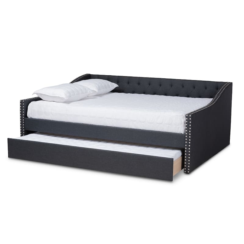 Haylie Modern and Contemporary Upholstered Daybed with Trundle