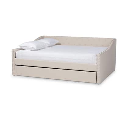 Haylie Modern and Contemporary Upholstered Daybed with Trundle