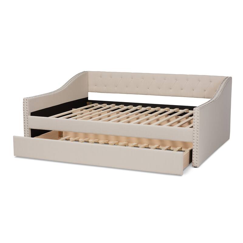 Haylie Modern and Contemporary Upholstered Daybed with Trundle