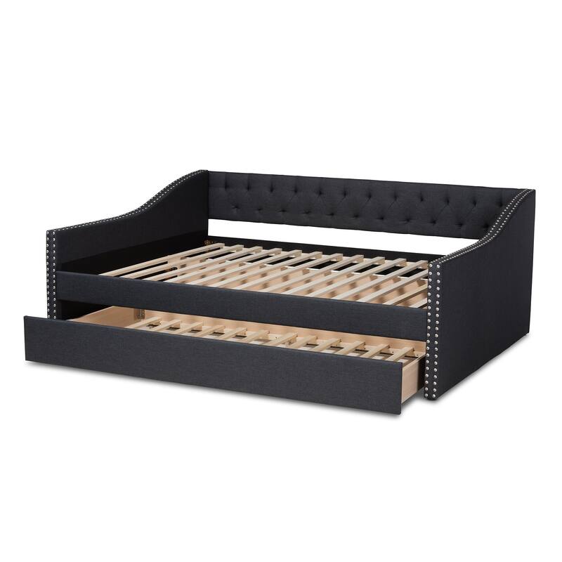 Haylie Modern and Contemporary Upholstered Daybed with Trundle