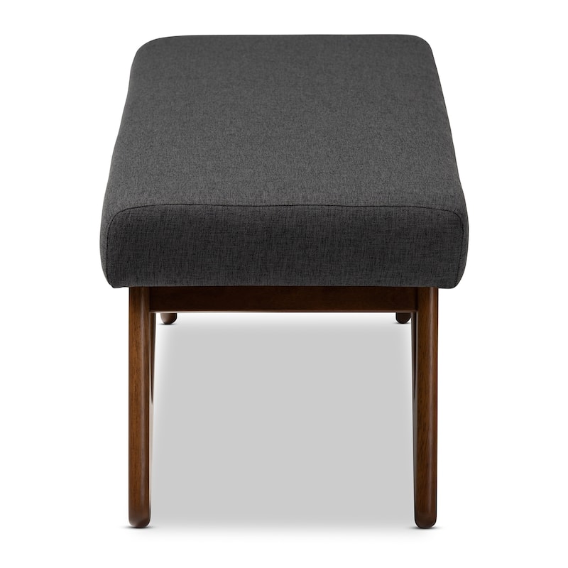 Carson Carrington Ullaberg Mid-century Modern Upholstered Boomerang Bench - dark grey