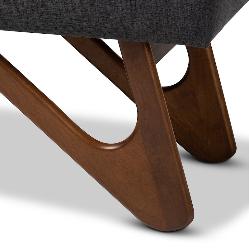 Carson Carrington Ullaberg Mid-century Modern Upholstered Boomerang Bench