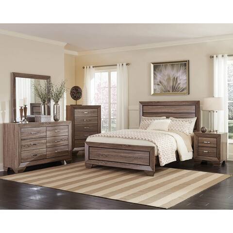 Oatfield Washed Taupe 2-piece Panel Bedroom Set with Chest