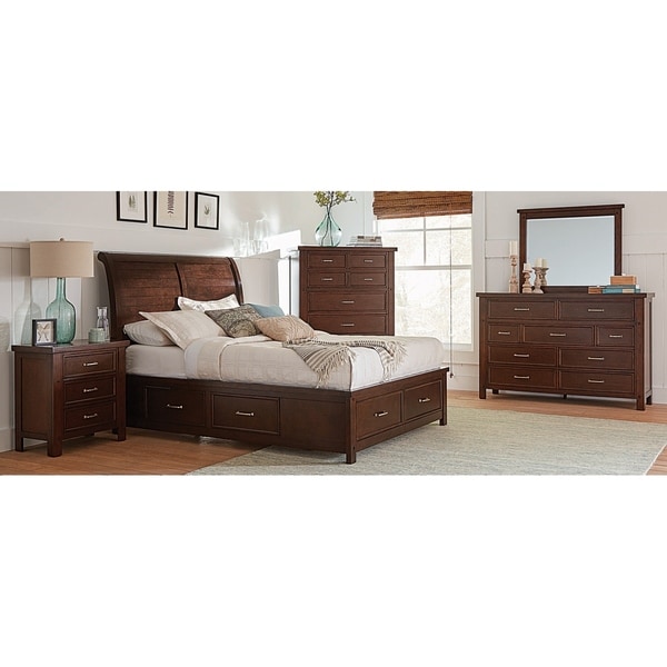 Maeve Pinot Noir 2-piece Storage Bedroom Set with Nightstand