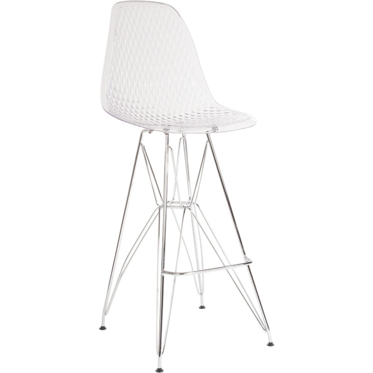 Offex 30 25 High Clear Acrylic Barstool With Chrome Legs Clear Acrylic Barstool With Chrome Legs