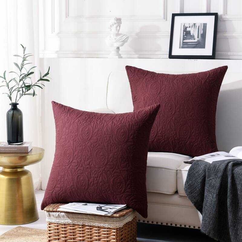 The Gray Barn 2 Pack Euro Sham Covers Euro sham 26x26 - Burgundy - 26*26