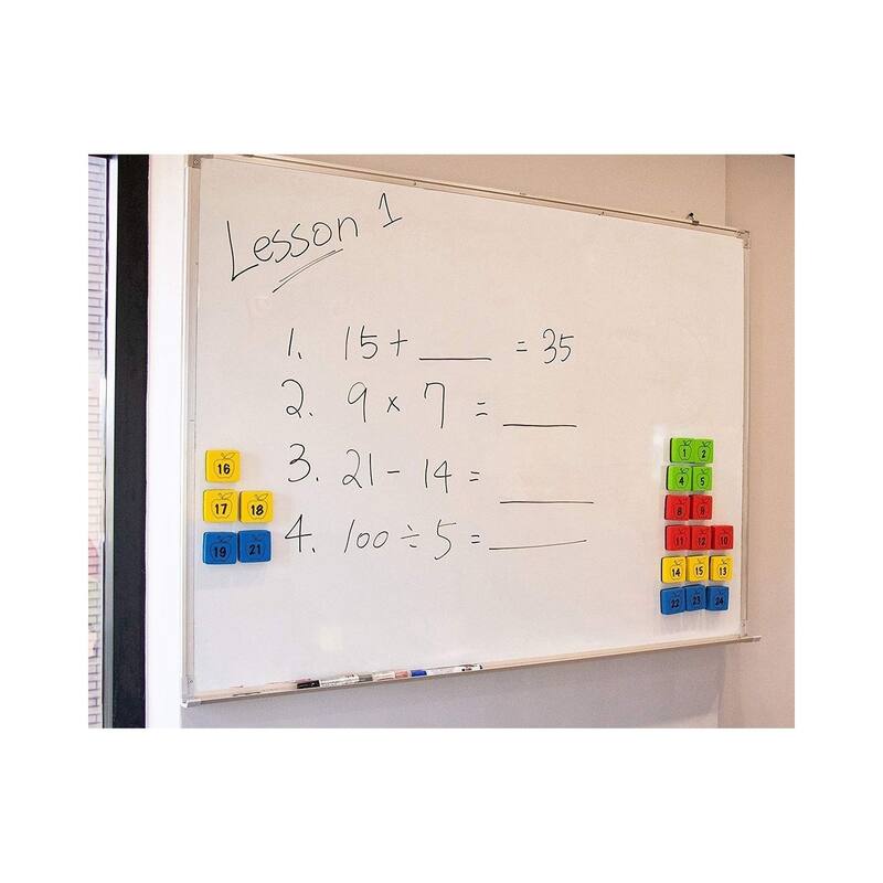 Infinite Curiosity 24-Pack Magnetic Whiteboard Eraser Numbered Student Dry Erase Marker Erasers 2"